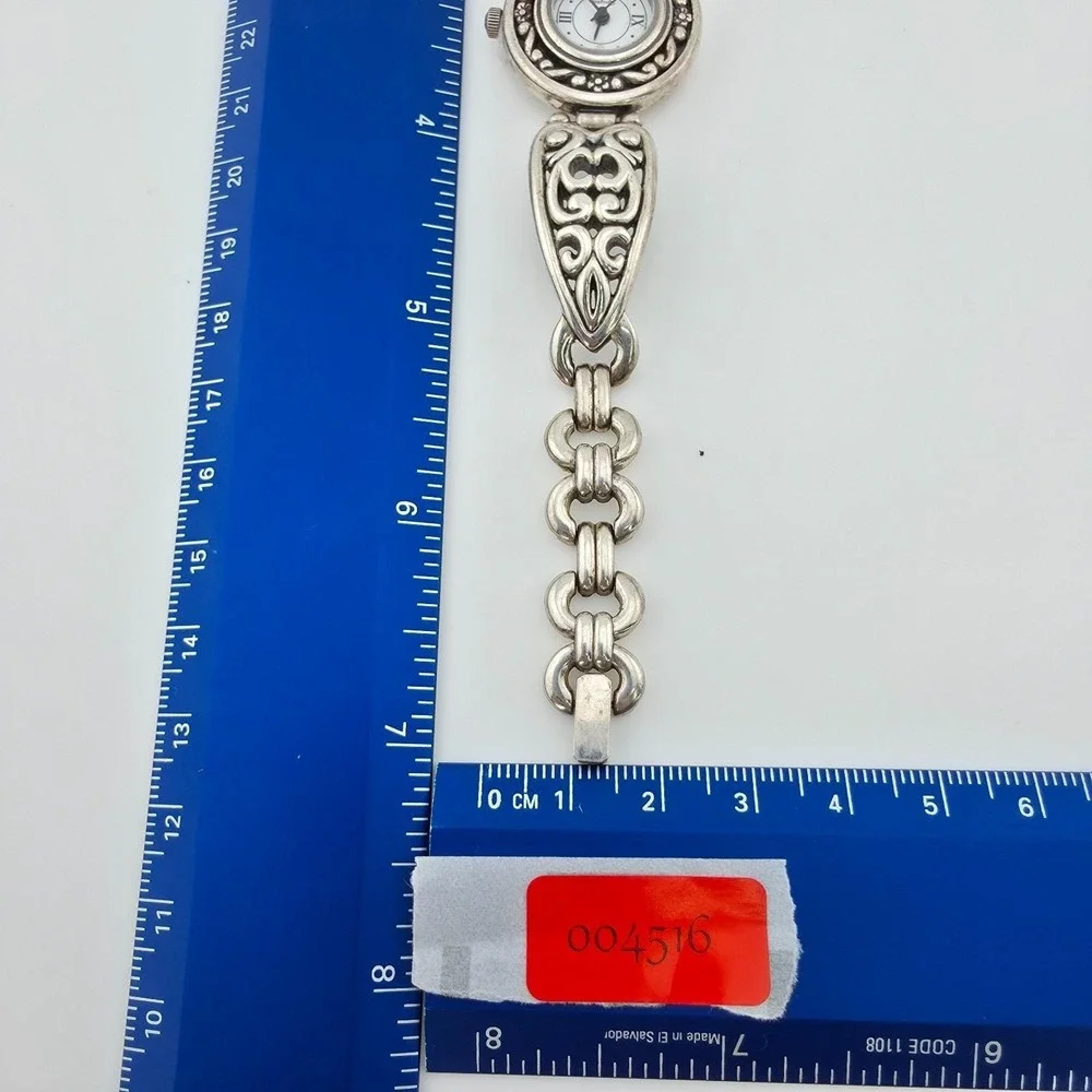BRIGHTON 'Hollywood' Watch Ornate Open Scrollwork Silver Plate 7